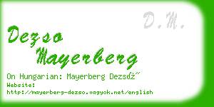 dezso mayerberg business card